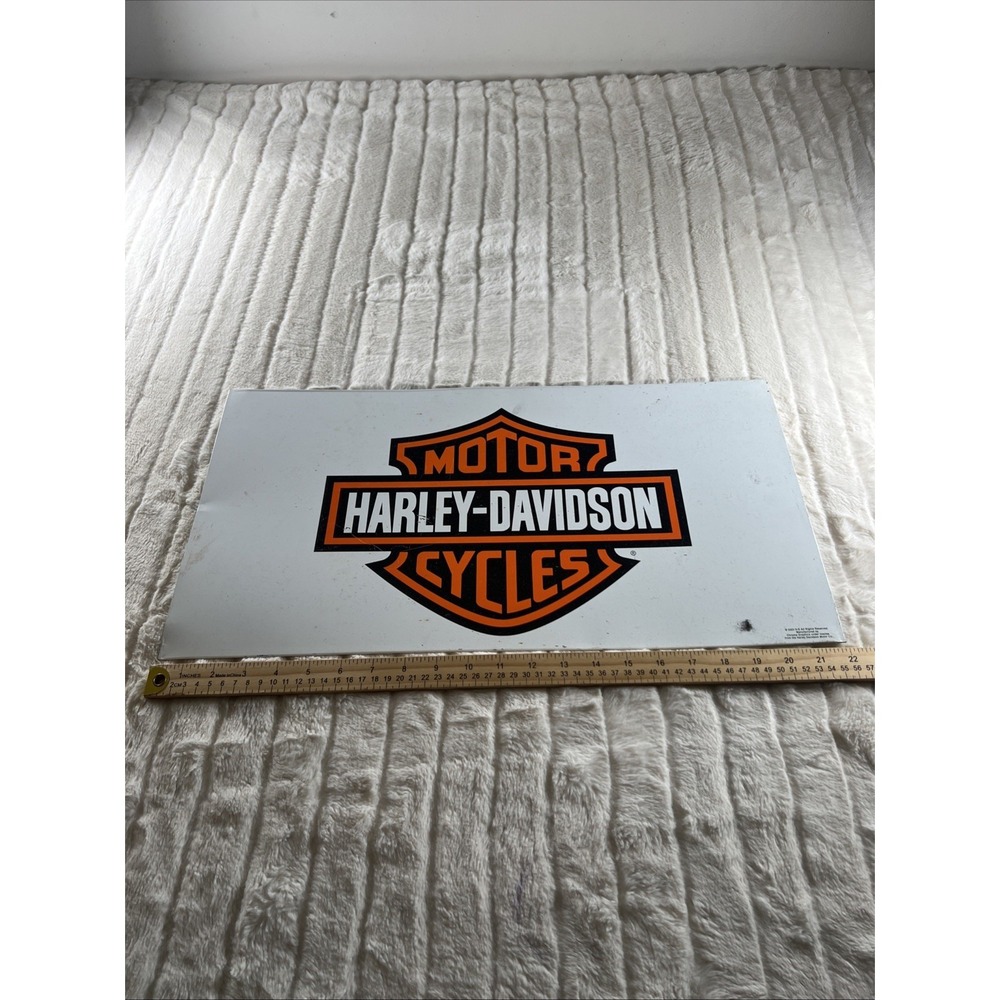Vintage 2003 HARLEY DAVIDSON Long Bar & Shield Motorcycle 22x12 Metal SIGN - Picture 5 of 6